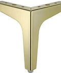 Built Tough Gold Trimmed Tripod Furniture Legs With Thick Triangle Base for Coffee Tables Sofas and TV Stands, angled view showing gold finish.