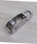 32mm Stainless Steel Swivel Single Sheave Pulley Roller for Rope Wire and Cable Lifting Heavy Duty Design for Rigging and Transportation