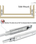 KCOLVSION 34-inch side-mount drawer slides (pair) with screws, full-extension ball-bearing stainless steel rails