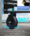 2 Pack 8 Inch Fence Gate Wheels With 360 Degree Rotation Spring Loaded Heavy Duty Gate Caster For Metal Tube Gates.