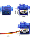 360 Degree Continuous Rotation Micro Servo Motor 9g Servo for RC Helicopter Airplane Car Boat Robot Controls, front and side view