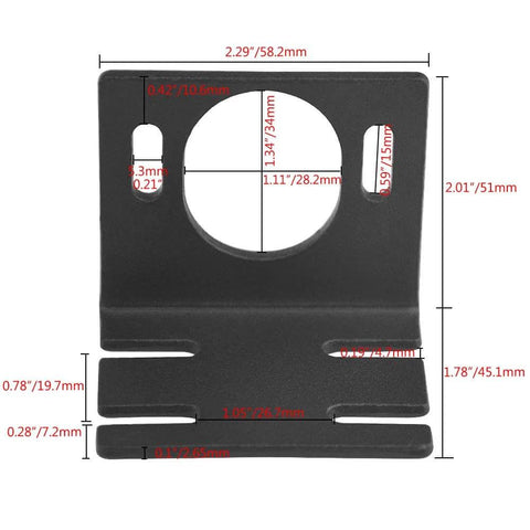 37mm diameter mounting bracket holder for DC Motor 12/24V 30W High Speed CW/CCW Permanent Magnet Motor, black color