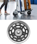3 Inch Luggage Caster Replacement Wheel With 608ZZ Bearings, Silent PU Wheel for Suitcases installed on cart with close-up view
