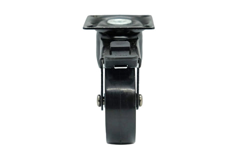 Front view of 3 Inch Polyurethane Black Mag Designer Caster Set With Non Marking Floor Protection, Total Lock Braking System, 4 Pack