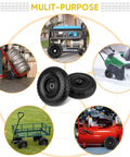 4.00-6 Flat Free Tire and Wheel Set, 13 Inch Solid Tires 2 Pack, suitable for various applications like carts and dollies.