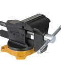 4-Inch Bench Vise for Workshop Use With 270-Degree Swivel Base, Heavy Duty 4-Lug Base, Anvil And Anvil Horn, Powder Coated Gray Finish