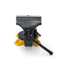 4-Inch Bench Vise for Workshop Use With 270-Degree Swivel Base, Heavy Duty 4-Lug Base, Anvil And Anvil Horn, front view