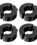 4-Pack of 1" Bore Shaft Collars, 1045 Steel Double Split Clamp-On Style, 1-3/4" OD, 1/2" Thickness with M4 Set Screws visible