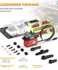 40KG Waterproof RC-Steering-Servo High-Torque - Full Metal Gear Brushless Digital Servo with accessories and packaging.