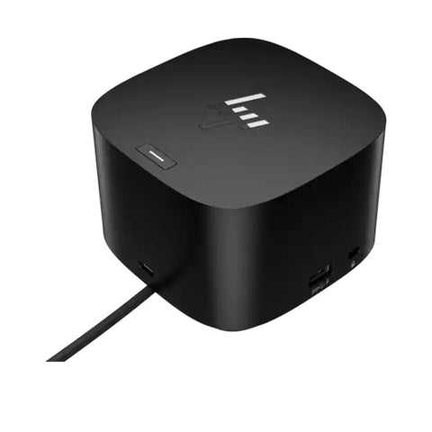 Thunderbolt G4 Dock Boss Level Bundle With 280W Power And 4K Video Output With Sleek Combo Cable Displayport Hub, top view.