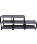 Super Heavy Duty Plastic Modular Storage Cabinet Featuring Slammin Adjustable Shelves And Rock Solid Legs in grey, perfect for home office organization.