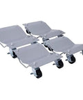 Rock Solid Heavy Duty Wheel Dolly Set Of Four With Smooth Swivel Wheels For Cars And Trucks 6000 Lbs Capacity Garage Workshop Equipment.