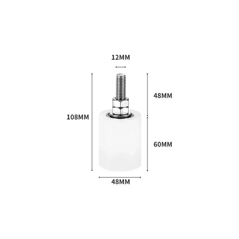 Heavy Duty Nylon Positioning Pulley For Sliding Door Clamp And Wheel Bearing Roller Guide dimensions with 12MM screw.