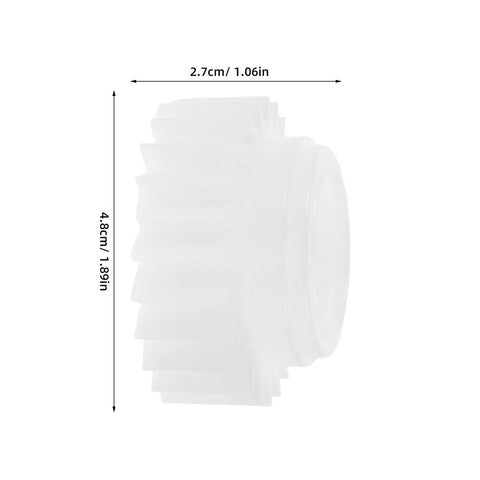 Durable Plastic Washer Clutch Replacement Part For Smooth, Quiet Wash Cycles And Precise Torque Control At Home, Protect Delicates, Keeps Your Laundry Game Strong And Reliable Gear. White plastic washer clutch, 2.7cm x 4.8cm, side view