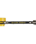 Side view of Six In One Lineman's Ratcheting Wrench With Bolt Through Design And Bright Yellow Socket For Utility Pole Hardware