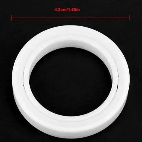 Straight Up Heavy Duty Sealed Deep Groove Ball Bearing 6806 2RS Sized 30 By 42 By 7 Millimeters shown in white ceramic material.