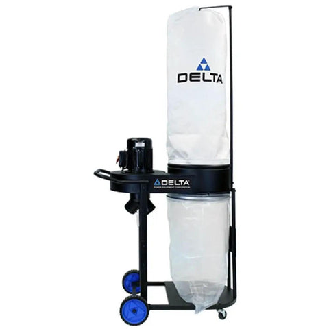 1-1/2 HP Motor Dust Collector In Black With 1 Micron Filtration Bag, Snap-In Filter Ring, Compatible With Canister 50-766