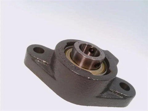Rock Solid Flange Mount Ball Bearing Unit With 3/4 Inch Bore And Cast Iron Housing featuring a contact seal and set screw locking.