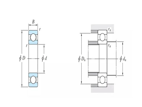 Premium 440 Stainless Steel Ball Bearing 100 mm X 125 mm X 13 mm Thin Section 6820 2Rs Abec 1 Precision engineering diagram.