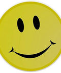 Smiley face icon with a yellow background and black eyes and mouth, representing happiness and positivity.