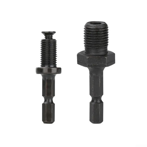 Pro Grade Hex Shank Drill Chuck Adapter Set With Patented Locking Function And Thrust Bearing For Secure Tool Holding And Prevents Loosening During Drilling, steel, 2 pack
