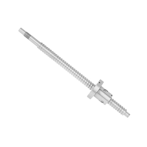 Badass Anti Backlash Ballscrew Ballnut delivering top shelf precision with a rolled 16 mm diameter and 5 mm pitch on a 300 mm shaft.