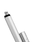 Beefy 6 Inch Stroke 12V Electric Linear Actuator with 225Lbs Load Capacity, silver aluminum housing, close-up view