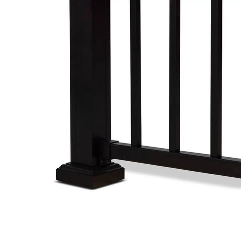 Close-up of Rock Solid Deck Railing Kit Complete Post Bracket Set with sturdy square balusters and secure mounting.