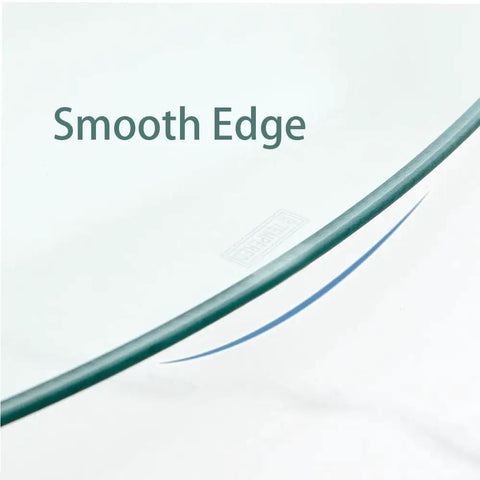 Smooth edge detail of Super Spacious 40 Inch Lazy Susan Turntable For Kitchen Tables Crafted From Tough Tempered Glass.