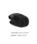 4 Pack Heavy Duty Luggage Tie Straps Featuring Swivel Hog Ring Hooks For Roof Rack Cargo and Truck Bed Hauling, rolled black strap, 45.2 in length.