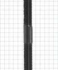 Clamping stud, front view, double-ended, 1/2-13 thread, 8 in long, steel with black oxide finish