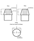 Beefy Chromoly Heim Joints In A No Fluff Set 5/8 Bore 3/4 16 Thread Heavy Duty Rod Ends With Matched Jam Nuts And Sleeves Hard Chrome Plated For Serious Street Build Projects diagram showing left and right hand bung details with tube size specifications.
