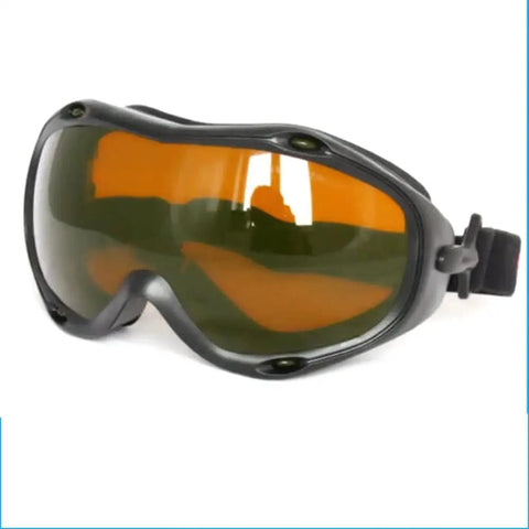 Top Tier Laser Protective Goggles With Badass Od5 Plus Shield For High Power Uv Yag And Near Infrared Diode Lasers side view with orange lens