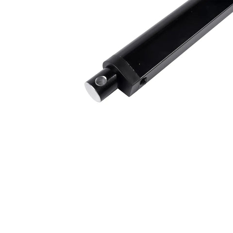 Close-up of the Heavy Duty 36 Inch 12 Volt Linear Actuator, highlighting the alloy material and pre-drilled mounting bracket.