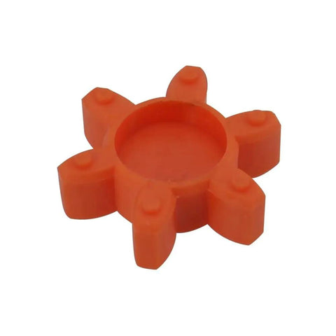 Jaw Shaft Coupler Claw Type Flexible Connector For Cnc Stepper And Servo Motors, orange rubber design, ideal for smooth torque delivery.