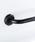 Close-up of Rock Solid 12 Inch Grab Bar Hella Secure Non Slip Handle Oil Rubbed Bronze Heavy Duty Safety Support Rail.