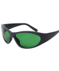 Multi Wavelength Red Laser Protective Glasses 630 To 1100Nm Od2 Plus Od5 Plus feature green tinted lenses and black frames for safety.