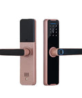 High Tech Fingerprint Electronic Smart Door Lock Keyless Entry Handle with Virtual Password and Remote Control in bronze finish