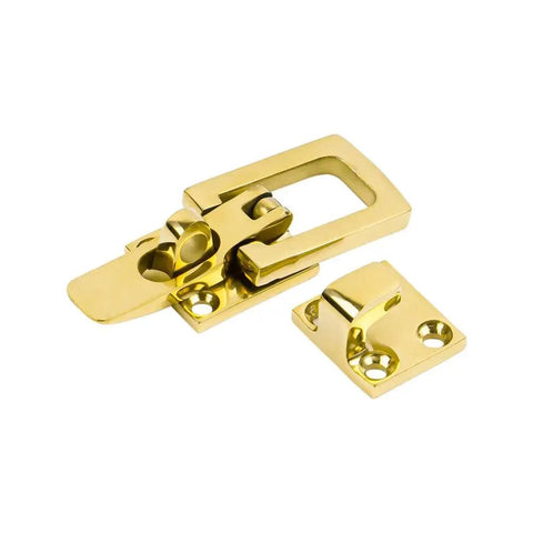 Rugged 316 Stainless Steel Brass Plated Anti Rattle Clamp Latch Marine Boat Locker Door Catch Saltwater Ready Fastener