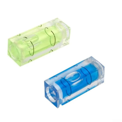 2Pack Square for spirit Level Horizontal Bubble 29x10x10mm(Blue) clear acrylic levels in blue and green for precise alignment.