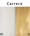 Unlit and lit Carrera glass comparison; displays textures suitable for Contemporary Three Light Wall Sconce With Smooth Satin Nickel Base And Stunning Carrera Glass Orb Ideal For Modern Bathroom Vanity Spaces Bring Major Glow To Your Home With This Total Game Changer Lighting Piece.