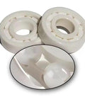 Full Ceramic Bearing ABEC-9 Precision ZrO2 Zirconia Deep Groove Ball Bearing 5x10x4 mm with smooth white ceramic surface.