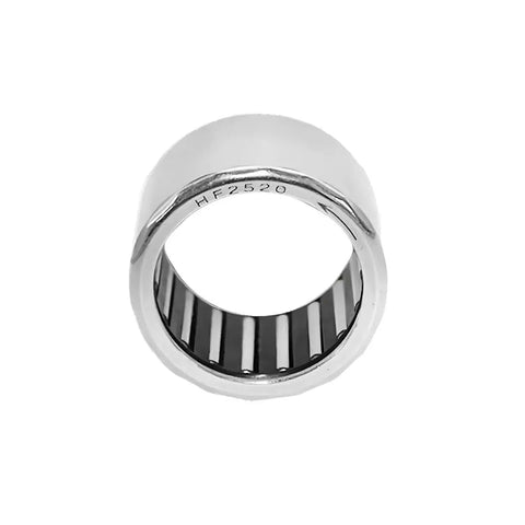 Heavy Duty One Way Needle Roller Clutch Bearing Built Like A Boss For Backstop Indexing And Overrunning System Drives Rock Solid Steel Cup Housing No Hassle Replacement Parts, close-up view showing steel housing and needle rollers.