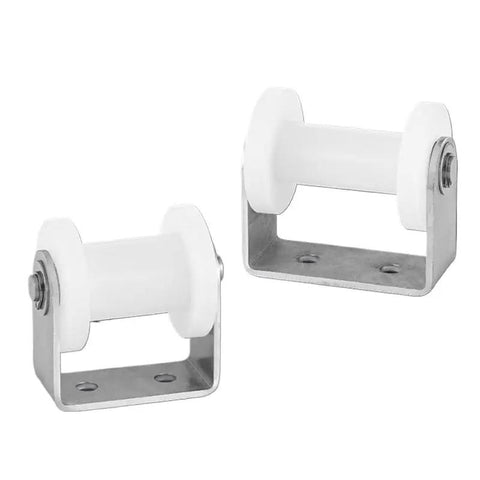 These Badass H Shaped Nylon Double Bearing Shower Door Rollers Let Square Track Sliders Glide Like Butter Super Durable Replacement Pulley Wheels For Bathroom Fixtures And Home Projects - white nylon rollers on metal frame.