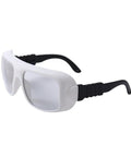 Top Shelf CO2 Laser Safety Glasses With OD6 Plus Protection For 9000 To 11000 Nm Range Clear Lens side view with black frame.