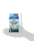 Ace Pond Water Test Strips Check PH Nitrites Nitrates And Hardness In Just Seconds Perfect For Backyard Koi Ponds And Garden Tanks 25 count pack held in hand.