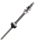 Rock Solid Stainless Steel Double Ended Wood Screws For Solar Panel Mounting Kit Compatible With Tile Tin And Color Metal Roofs Heavy Duty Photovoltaic Bracket Hardware Secure Your Rig Fast 4 Piece Set 200mm close up of screw details