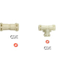 Thermoblock Connector Kit For Coffee Machine With Tube Seal Clamp Rings And Fluid Connection Replacement Parts Made From Plastic That Withstand High Temperature No Tools Needed For Quick Install Improves Current Transmission And Machine Efficiency, plastic connector set
