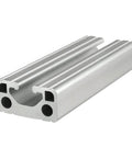 Beefy One Channel T Slotted Aluminum Extrusion Bar Rail In Clear Anodize Finish Crafted From 6036 T6 Alloy, 1.5x0.75x72 inches long, showing the profile.