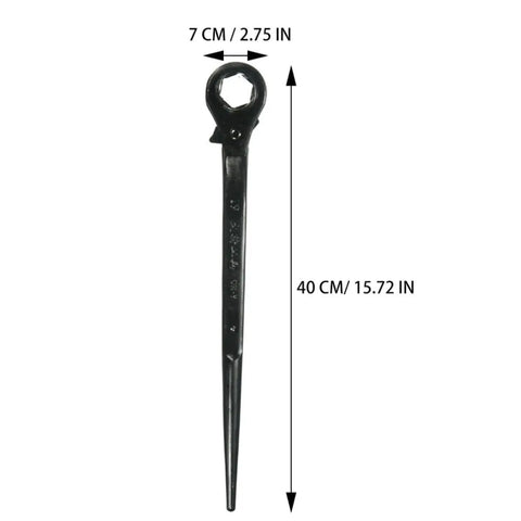 Durable Pointed Tail Ratchet Socket Wrench For Nuts And Bolts In Tight Squeezes Mini Adjustable Mechanic Kit Heavy Duty Steel Auto Fix Tool With Slick Grip Design, black steel, measuring 40 CM.